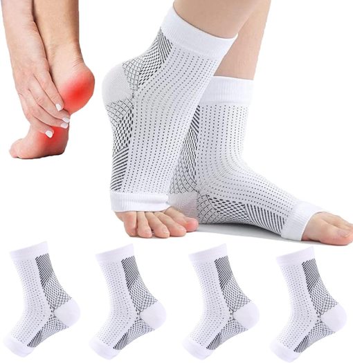 Sweet seven : Compression Socks for Men and Women - Relief for Neuropathy for Plantar Fasciitis Relief Soothing Relief Compression Socks 15-20 mmHg,4Pairs（S/M）