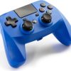 snakebyte GAMEPAD 4S - blue - wireless Bluetooth Controller for PlayStation 4, PS4 Slim, Pro, analog dual joysticks, PC compatible (Windows 7/8/10), 3.5mm headphone jack, touchpad