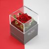 FIZOZI-Real Preserved Rose Jewelry box - Eternal Rose Gift Box, Handmade Fresh Rose Gift for Her on Birthday,Christmas,Mother's Day,Valentine's Day (Red)
