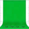 EMART 6 x 9 ft Photography Backdrop Background, Green Chromakey Muslin Background Screen for Photo Video Studio, 4 x Backdrop Clip