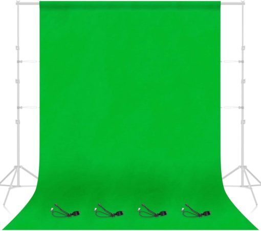 EMART 6 x 9 ft Photography Backdrop Background, Green Chromakey Muslin Background Screen for Photo Video Studio, 4 x Backdrop Clip