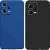 SARAOONT™ 2 Pcs Xiaomi Redmi Note 12 5G/Poco X5 Global TPU Silicone Case Cover - Shockproof, Slim Fit 2 Pack - Enhanced Protection, Anti-Slip Design, Precise Cutouts - Black & Dark Blue