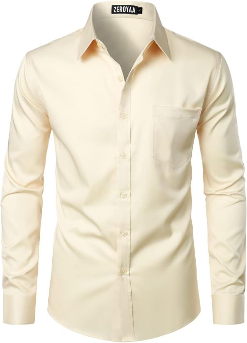 ZEROYAA mens Modern/Fitted Button Down Shirt (pack of 1)