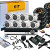 Tomvision 8Channel AHD CCTV surveillance Kit with 8CH DVR Security Recording System and 8Pcs White Case Metal Outdoor Bullet DVR KIT P2P Clouds Home Security (WhiteKit)