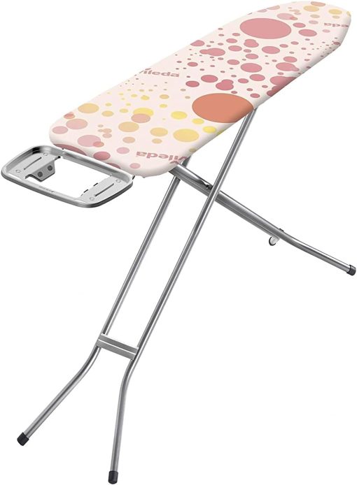 Vileda Neo Ironing Board - Child Safe With 100% Cotton Cover, Adjustable Height- Pink ( 114 x 33 x 90 cm), 163315