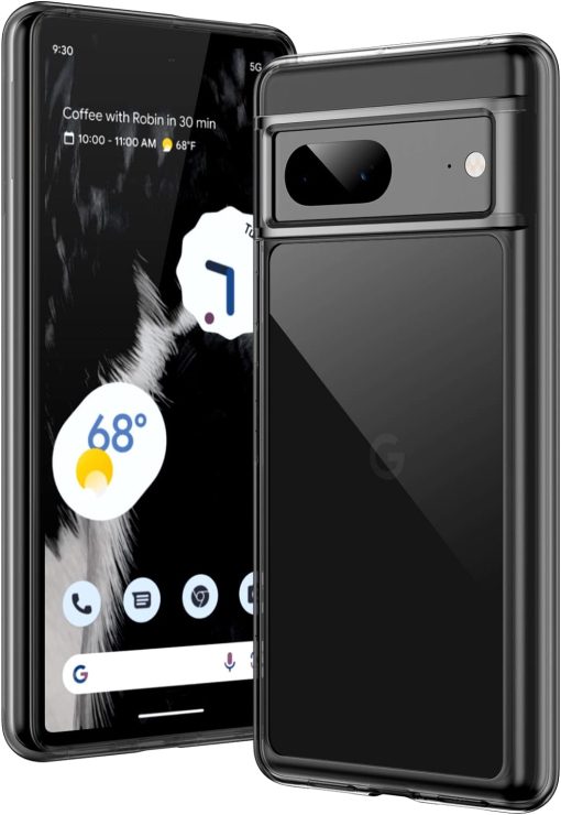 JETech Case for Google Pixel 7, Shockproof Phone Bumper Cover, Anti-Scratch Clear Back (Black)