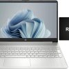 HP 2022 15 Laptop, AMD Ryzen 5 5500U(Beat i7-1065G7) Webcam for Remote School&Work, 15.6 FHD Display, HDMI, Wi-Fi, Lightweight Thin Design, Windows 11| ROKC Bundle (16GB RAM | 512GB SSD, Silver)