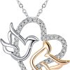 Swarovski Elements Crystal 925 Sterling Silver Pendant Fashion Necklace for Women Ladies Girls Gift JRosee Jewelry