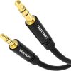 VENTION Gold Plated Design Audio Adapter Audio Lead, Car Auxiliary Audio cable Cord Stereo Jack Cable (3.5mm Male to 2.5mm Male, 1 Meter)