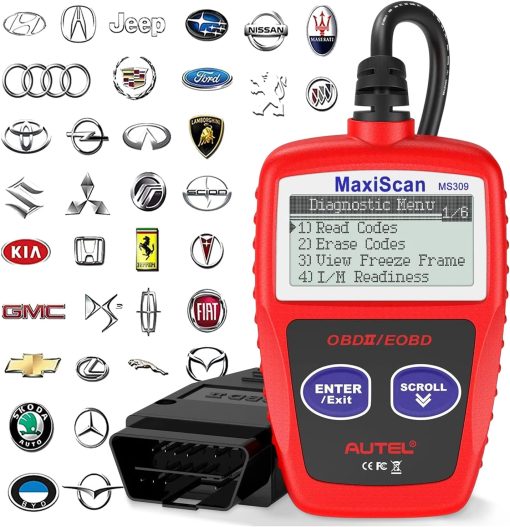 OBD2 Reader Car Diagnostic Scanner Vehicle Engine Fault Code Reader, Turn Off Check Engine Light, Read/Erase Codes, View Freeze Frame Data