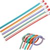 JieGuanG Flexible Bendable Pencils, 40pcs Magic Bend Pencils Striped Bendy Pencil with Erasers Classroom Rewards Gifts Back to School Gifts for Students Kids Childs
