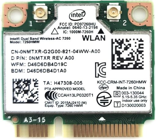 Intel 7260.HMW Dual Band Wireless-AC 7260 Network adapter PCI Express Half Mini Card 802.11 b/a/g/n/ac