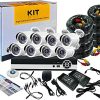 Tomvision CCTV 8 Channel Camera Kit with Night Vision and P2P (8 x 1.3MP/960P AHD Metal Outdoor Camera + DVR)