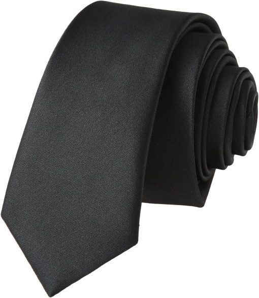 AWAYTR Skinny Ties for Men - Solid Formal Ties for Mens Necktie Extra Long Tie