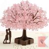 Pop Up Card Birthday Card Anniversary Card for Wife Girlfriend Cherry Blossom 3D Card Greeting Card Wedding Card Valentine's Day Card for Her Him Husband Couple Parents