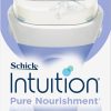 Intuition Kit 2 Pure Nourishment Razor for Women,2 in 1 Lathers & Shaves in one step,Includes 1 handle & 2 refills,Organic Natural Cocoa Butter