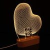 Sulfar 3D Night Light Romantic Heart Shape Illusion Lamp USB Powered Visual Lights, Wooden Base, Gifts for Her Girlfriends Valentines Day Wedding Anniversary