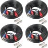 SHD 4Pack 65Feet BNC Vedio Power Cable Pre-Made Al-in-One Camera Video BNC Cable Wire Cord for Surveillance CCTV Security System with Connectors(BNC Female and BNC to RCA)