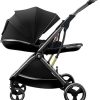 Babyclub Baby stroller can Sit and Lie Down high landscape light shock absorption foldable two-way baby stroller for Newborn and 3 year baby (Black)