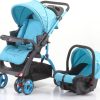 eWINNER Infant Baby stroller Multifunction Adjustable Foldable Stroller reclining and sitting Compact Baby Carriage Toddler Seat Stroller & Convertible Bassinet (Blue)