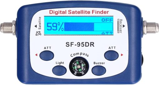 Eujgoov SF‑95DR Satellite Finder Digital Satellite Meter Finder Meter LCD Graphic Display Backlight Compass Buzzer Control 950‑2150MHz