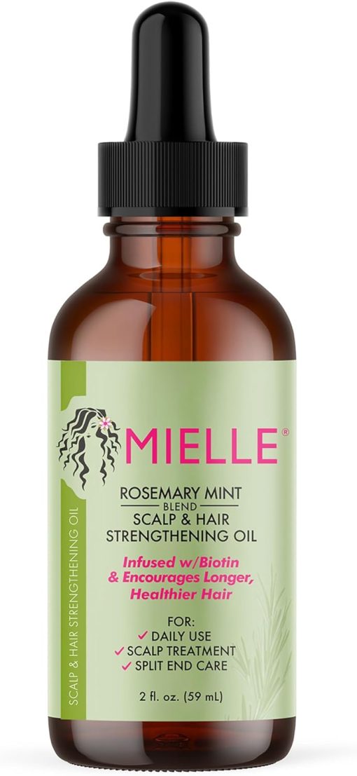 MIELLE - ROSEMARY MINT, SCALP & HAIR OIL, INFUSED W/BIOTIN & ENCOURGES GROWTH, FOR DAILY USE, SCALP TREATMENT, SPLIT END CARE & SCALP & STRENGTHENING OIL