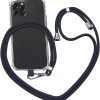 Mobile phone lanyard, universal mobile phone lanyard, with adjustable nylon neck strap, mobile phone tether belt, compatible with most smartphones, (Not including phone case)(Black)