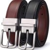 DerRose Men's Belt, Bulliant Leather Reversible Belt 1.25