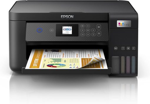 Epson EcoTank L4260 Home ink tank printer Double sided A4 colour 3 in 1 printer with Wi Fi Direct, Smart Panel Connectivity and LCD screen, Black, Compact