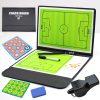 Foldable Football Coaches Tactical Board,Portable Soccer Magnetic Tactics Strategy Notebook Football Coaching Clipboard - Sport Training Assistant Equipment With Player Markers,2 In 1 Pen And Eraser