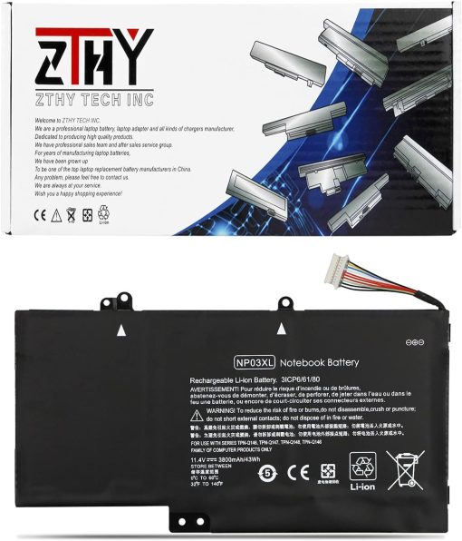 ZTHY 43Wh 11.4V NP03XL Laptop Battery for HP Envy X360 15-U010DX 15-U011DX 15-U110DX 15-U111DX HP Pavilion X360 13-A010DX 13-A012DX 13-A013CL 13-A110DX HSTNN-LB6L TPN-Q146 760944-421 G6T84UA J8C75PA