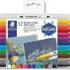 Staedtler Double-Ended Fabric Markers - Decorate T-Shirts, Pillows, Shoes and More, 12 Assorted Colors, 3190 TB12