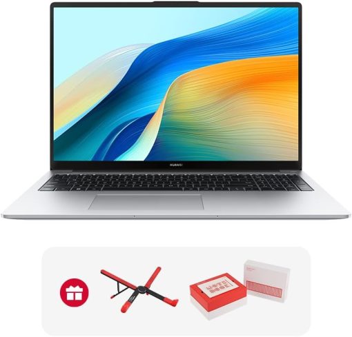 HUAWEI Matebook D16 + Gift, 16" Eye Comfort FullView Display, Ultra Slim, intel Core i5-12450H, Numeric Keypad, 70Wh Large Battery, 8GB+512GB, Win 11 Home, 53013WXG, Mystic Sliver