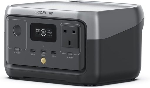 ECOFLOW Portable Power Station RIVER 2, 256Wh LiFeP04 Battery/ 1 Hour Fast Charging, Up To 600W Output, Solar Generator (Panel Not Inc.) for Outdoor Camping/RVs/Home Use