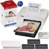 Canon SELPHY CP1300 Wireless Color Compact Photo Printer (White) Bundle with Canon KP-108IN Color Ink and Paper Set & K&M Cleaning Cloth
