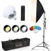 Softbox Lighting Kit, Dorbi Continuous Photography Lighting Kit with 50cmx70cm Soft Box | 150W 3200K-6500K E27 LED Bulb, Photo Studio Lights Equipment for Camera Shooting, Video Recording