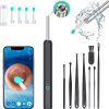 X spring Xspring Ear Wax Removal with Light, Wax Earwax Remover Tool with 8 Pcs Ear Pick Set, Soft Silicone Ear Scoop for Ear Cleaning, Ear Cleaner Tool for iOS, Android Smartphones (Black)