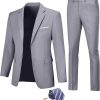 Men Suit Slim Fit 2 Piece Solid 2 Button Business Suits Blazer Wedding Prom Tuxedo for Men Suit Jacket Pants with Tie
