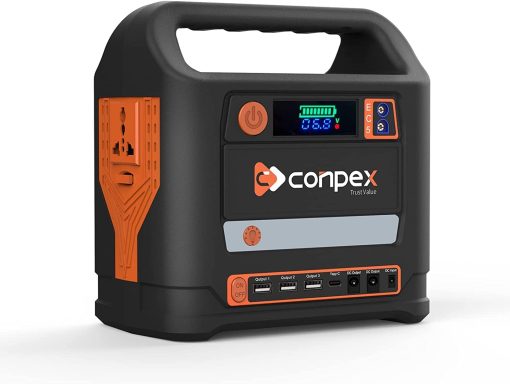 CONPEX Portable Power Station, 258Wh Backup Lithium Battery, 220V/300W Pure Sine Wave AC Outlet, Solar Generator (Solar Panel Not Included) for Outdoors Camping Travel Hunting Emergency