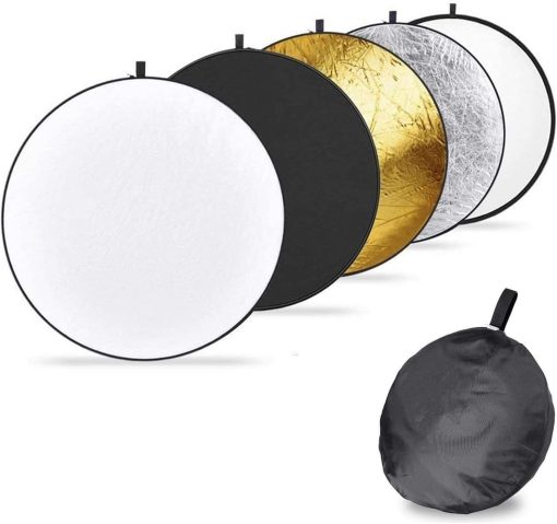 eWINNER Light Reflector Set 5 colors Portable Collapsible Multi-Disc Reflector Photography with Bag for Photography Photo Lighting