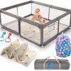 Piccasio Baby Playpen Large, Playpen Fence for Toddler, Extra Large Play Yard with Gate - Packable and Portable Toddler Safety Activity Center. Sturdy Playpen with Balls & Accessories (Big Playpen)