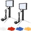 EMART LED Video Light 2 Pack, Portable 60 LED 5500K Continuous Photography Lighting Kit for Table Top Photo Studio Lamp with Color Filters