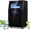 Ice Cube Makers, ice Cube Maker Commercial Ice Machine, 200w,55kg/24h,Freestanding,Portable Stainless Steel Ice Maker Machine Under Counter Ice Machine,for Restaurants Bars