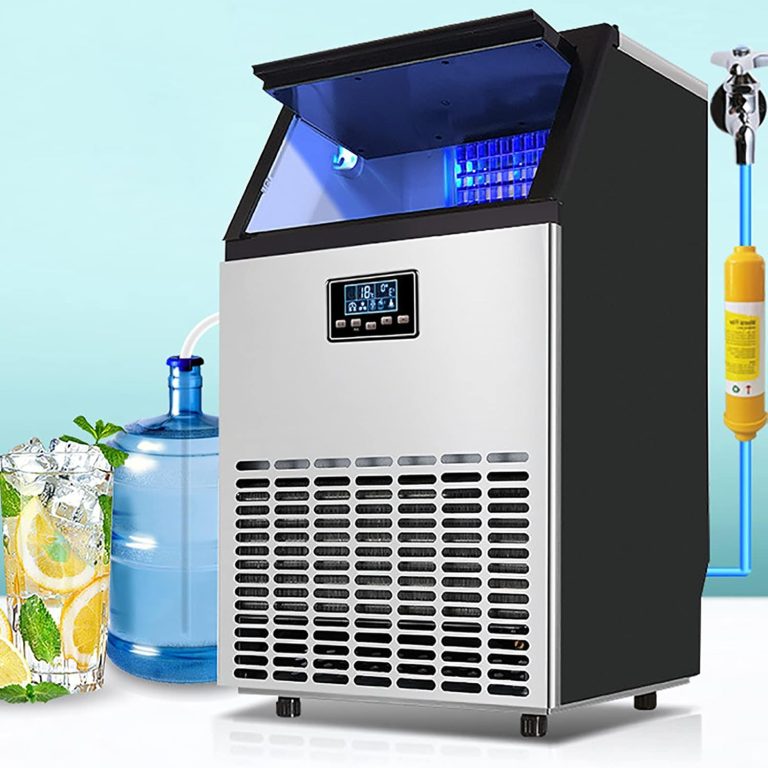 JIANLE Commercial Ice Maker, 36 45 66 Pieces Smart Ice Maker, 55Kg 68Kg 80Kg/24H Transparent Square Ice Cubes, Self Cleaning, Suitable For Home, Restaurant, Coffee Shop, Bar,80KG