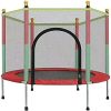 DUBKART 140cm Indoor Trampoline with Protection Net Adult Children Jumping Bed Enclosure Outdoor Trampolines Workout Fitness Equipment