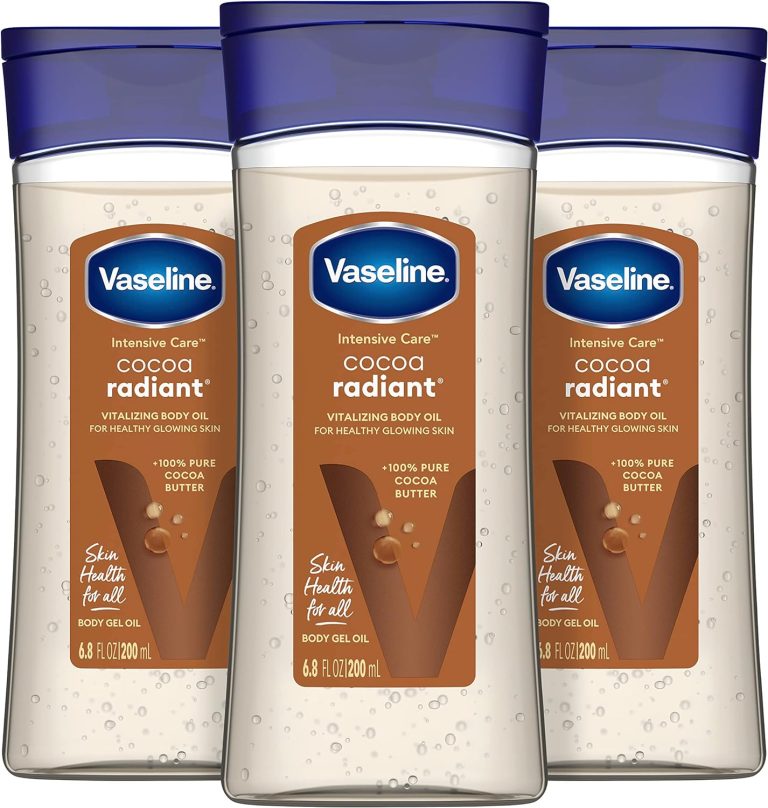 Vaseline Intensive Care Body Gel Oil Cocoa Radiant 6.8 oz, Pack of 3, Brown, 6.8 Ounce