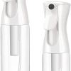 Spray Bottle, ELECDON 2 Pack Fine Mist Spray Bottles, Empty Plastic Trigger Spray Bottle, Refillable Hair Sprayer Bottle for Hairdressing, Plant Watering, Ironing and Cleaning (Transparency)