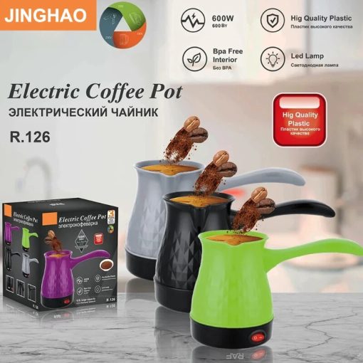 500ML Electric Tea Coffee Maker Turkish 6 Cup Mini Electric Pour Over Kettle 220V Greek Wine Cooking Moka Pot Machine