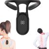 Portable Soothing Body Shaping Neck Instrument, Neck Acupoints Massager Device for Pain Relief, Sitting Posture Correction Belt Neck Lymphatic Relief Massager for Women Men(Black)