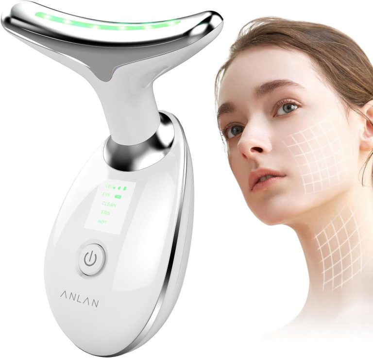 ANLAN Face Massager Against Wrinkles, Face Beauty Device with 3 Modes, 45°C V Face Beauty Meter Face Device for Skin Tightening & Lifting EMS Face Massage for Women V Shape Face Device (Paquete de 1)